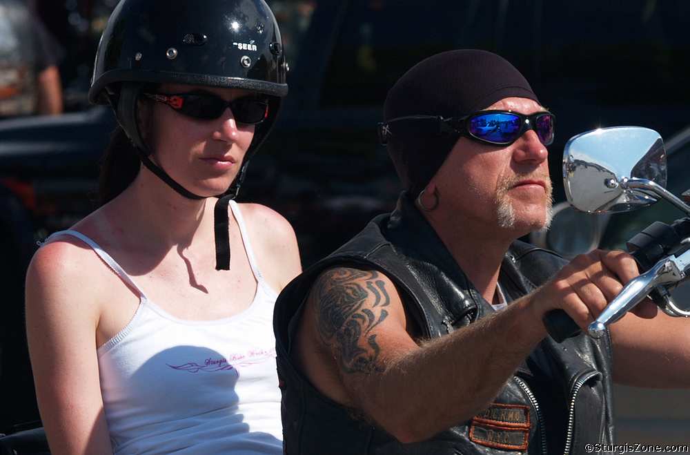 Biker in Helmet and headband