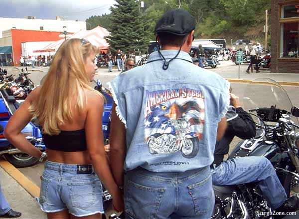 looking at bikes in Deadwood