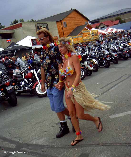 Grass Skirt Woman in Sturgis SD