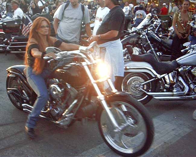 Tanned Sturgis Woman Motorcycle Rider